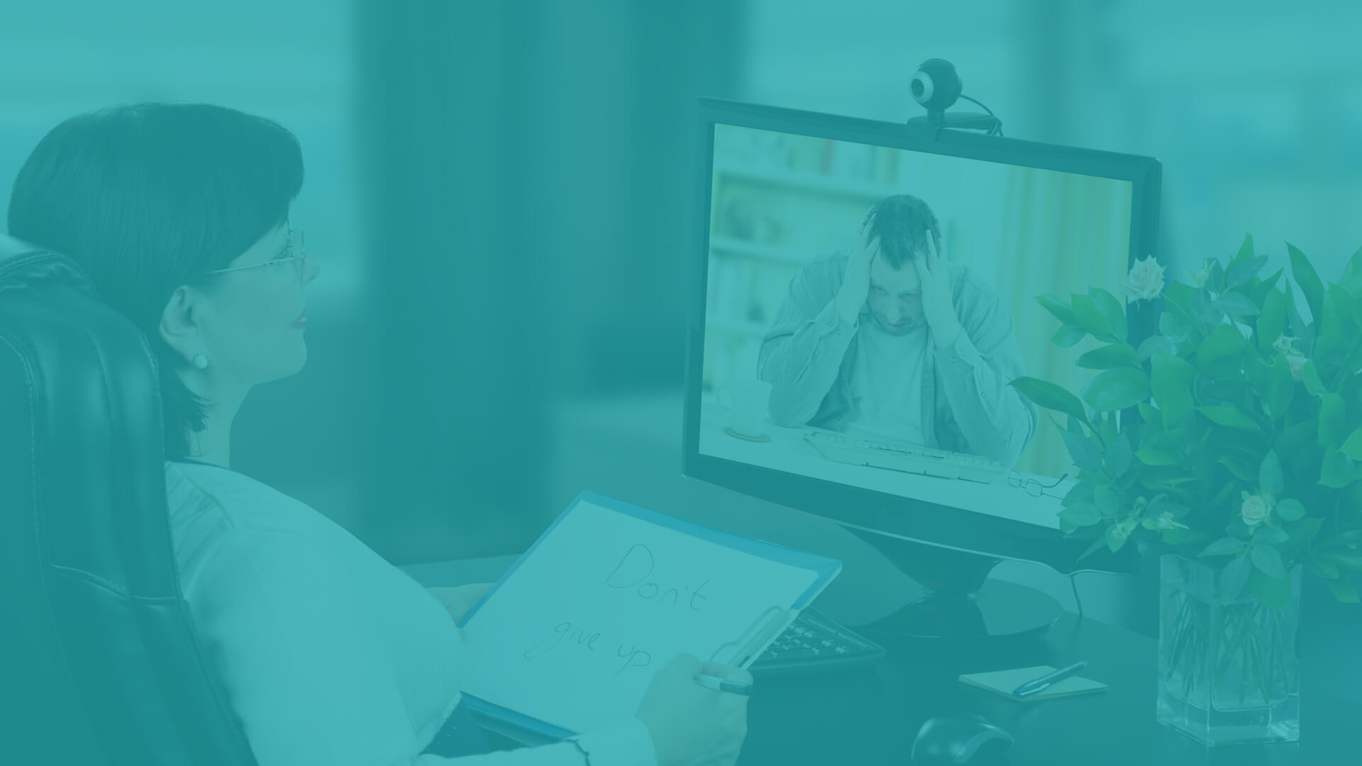 dr. assisting patient remotely with telehealth technology