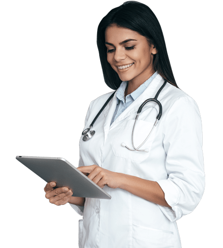 doctor using EHR software