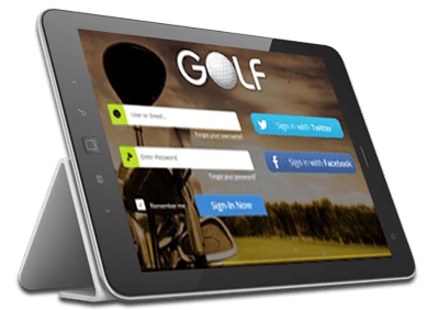 Tablet running golf application
