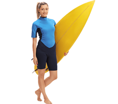 A girl with SurfBoard